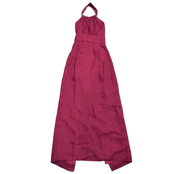 Banana Republic Lisa Linen Halter Midi Dress, Red Embers, 0 - Picture 3 of 12